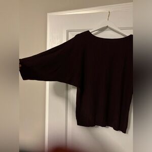 Dolman sleeve dark burgundy sweater